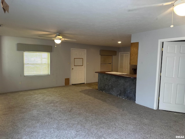 104 Mcneil St, Energy, IL 62933 - unfurnished living room featuring ceiling fan, carpet, and recessed lighting