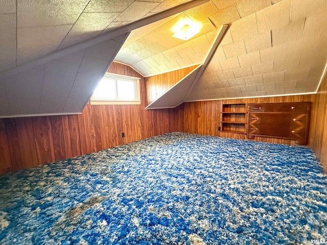202 Flora Ave, Flora, IL 62839 - bonus room with wooden walls, carpet floors, and lofted ceiling