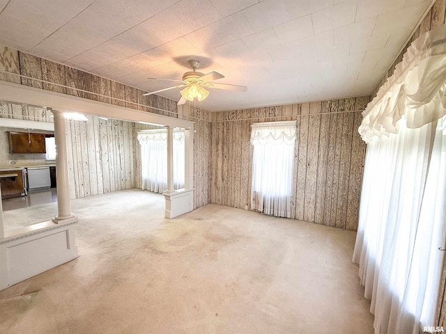 202 Flora Ave, Flora, IL 62839 - unfurnished living room with ceiling fan and carpet