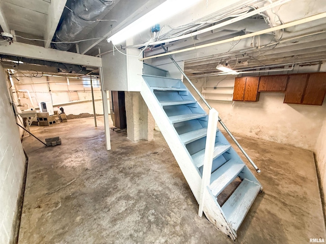 202 Flora Ave, Flora, IL 62839 - unfinished basement with stairs