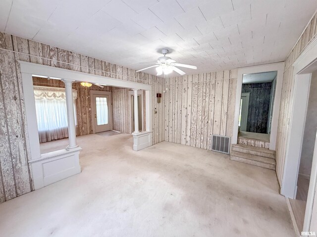202 Flora Ave, Flora, IL 62839 - spare room featuring ornate columns and ceiling fan