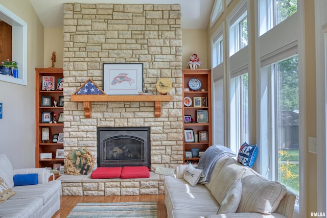 1382 Nicklaus Ln, Marion, IL 62959 - living area featuring wood finished floors and a fireplace