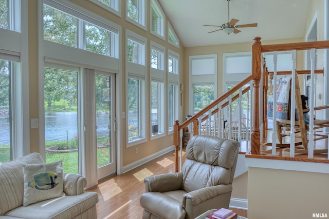 1382 Nicklaus Ln, Marion, IL 62959 - sunroom featuring healthy amount of natural light, lofted ceiling, and a water view