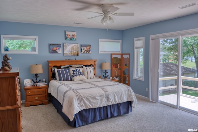 1382 Nicklaus Ln, Marion, IL 62959 - bedroom featuring access to outside, carpet, and ceiling fan