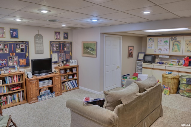 1382 Nicklaus Ln, Marion, IL 62959 - carpeted living room featuring a paneled ceiling