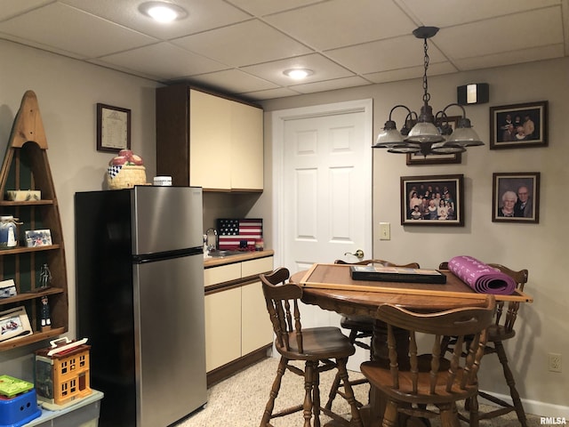 1382 Nicklaus Ln, Marion, IL 62959 - dining room featuring a drop ceiling and a chandelier