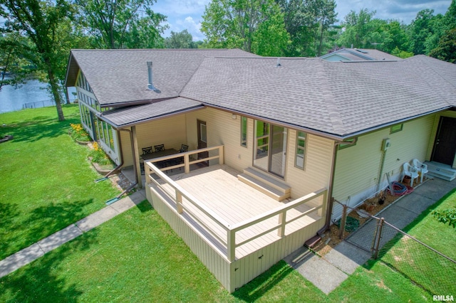 1382 Nicklaus Ln, Marion, IL 62959 - back of house with a shingled roof and a wooden deck