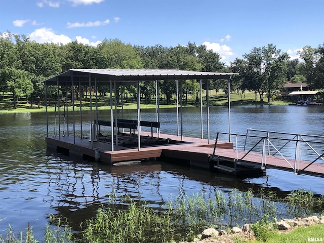 1382 Nicklaus Ln, Marion, IL 62959 - dock with a water view and view of scattered trees