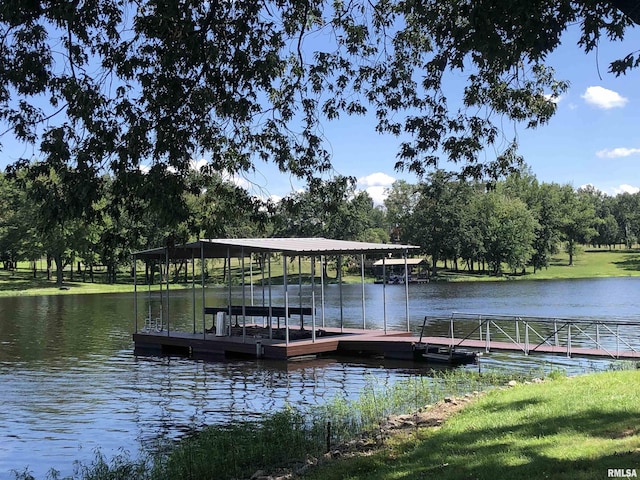 1382 Nicklaus Ln, Marion, IL 62959 - dock with a water view and view of scattered trees