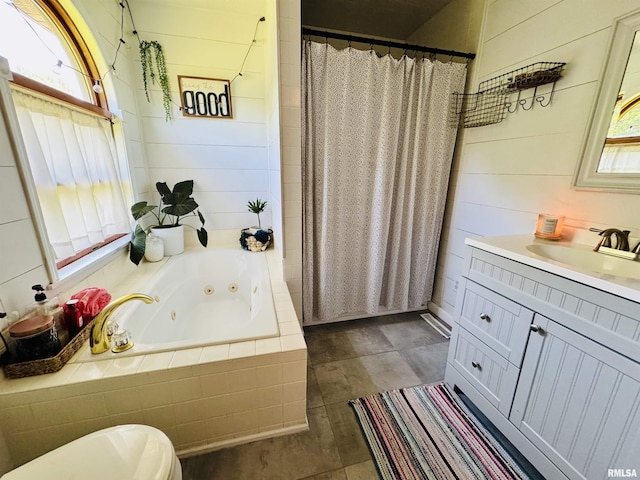 348 Medlin Rd, Walnut Hill, IL 62893 - full bathroom with a whirlpool tub, vanity, and a shower with curtain