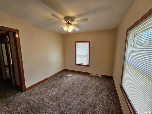 2500 Perkins Ave, Mount Vernon, IL 62864 - empty room with carpet floors, healthy amount of natural light, and a ceiling fan