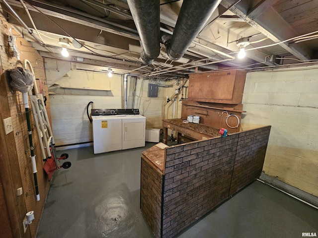 2500 Perkins Ave, Mount Vernon, IL 62864 - unfinished basement featuring separate washer and dryer and electric panel