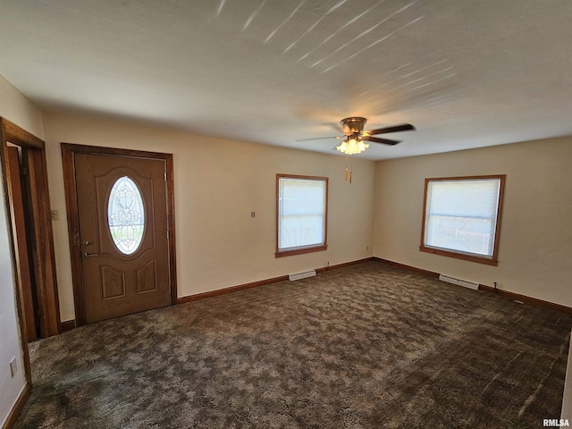 2500 Perkins Ave, Mount Vernon, IL 62864 - foyer entrance featuring dark carpet and a ceiling fan