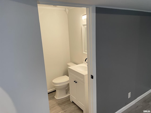 304 S Plover Dr, Carbondale, IL 62901 - bathroom featuring vanity, wood finished floors, and crown molding
