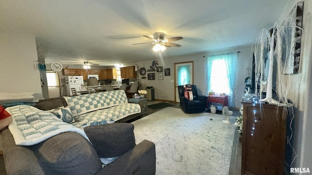 902 N Buchanan St, Benton, IL 62812 - carpeted living area with ceiling fan