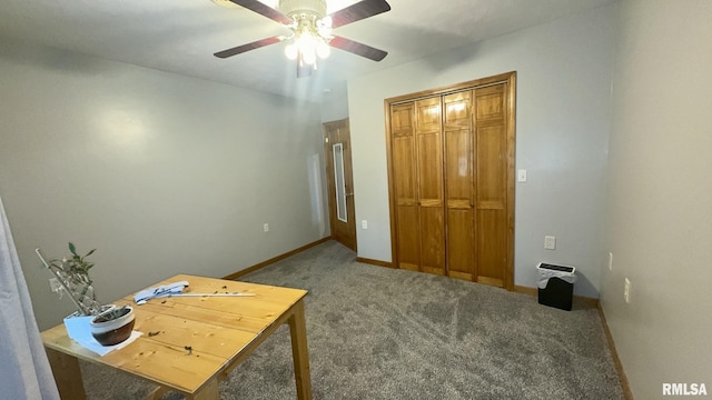 902 N Buchanan St, Benton, IL 62812 - home office with carpet floors and ceiling fan