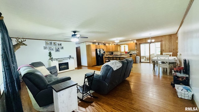 13919 Hamilton Pike Rd, Whittington, IL 62897 - living area with wood finished floors and ceiling fan