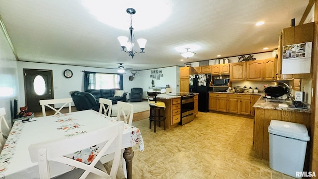 13919 Hamilton Pike Rd, Whittington, IL 62897 - dining area featuring a chandelier