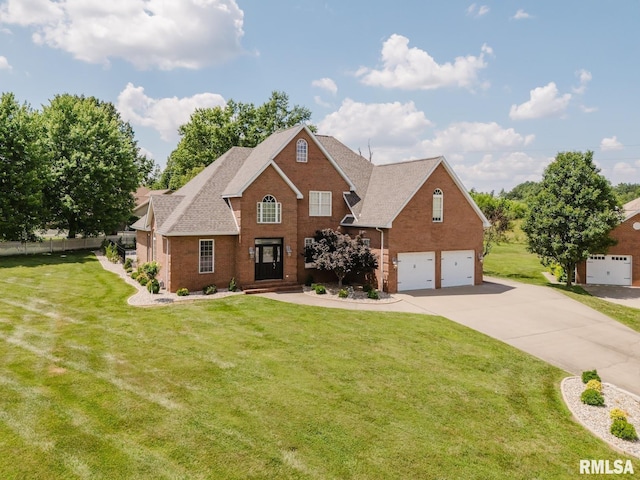 1506 Gleneagle Dr, Marion, IL 62959 - traditional-style home with driveway, an attached garage, brick siding, and a shingled roof