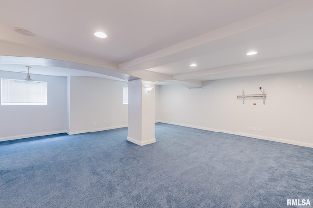 1506 Gleneagle Dr, Marion, IL 62959 - basement with dark colored carpet and recessed lighting