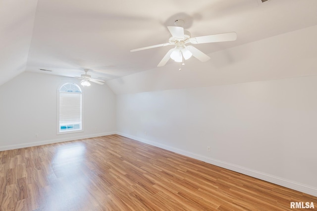 1506 Gleneagle Dr, Marion, IL 62959 - additional living space with vaulted ceiling, light wood-style floors, and ceiling fan