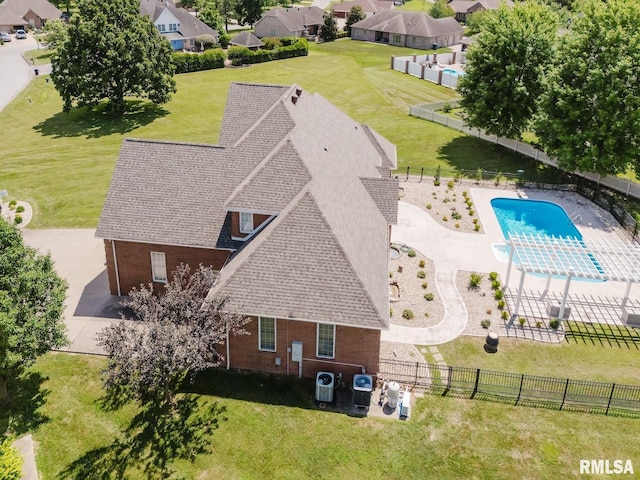 1506 Gleneagle Dr, Marion, IL 62959 - aerial perspective of suburban area featuring a pool