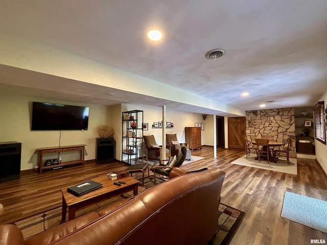 304 May Apple Ln, Carbondale, IL 62903 - living room with wood finished floors and recessed lighting