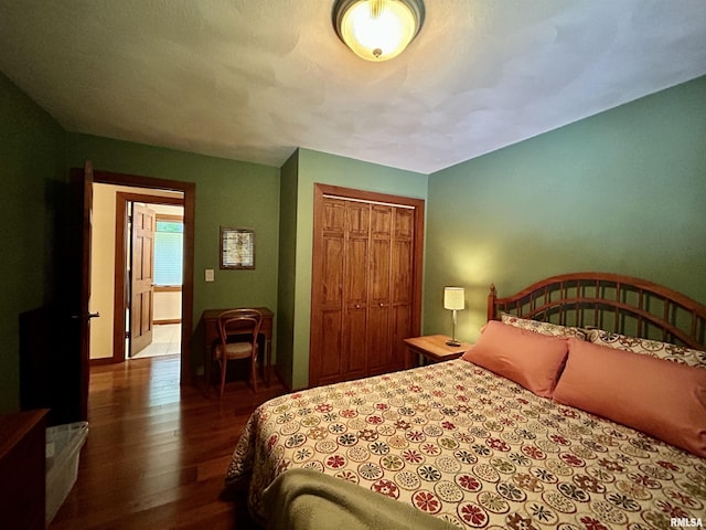 304 May Apple Ln, Carbondale, IL 62903 - bedroom with wood finished floors and a closet
