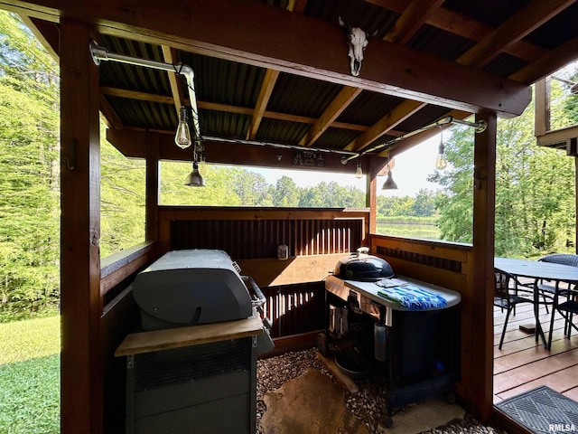 304 May Apple Ln, Carbondale, IL 62903 - wooden deck with area for grilling
