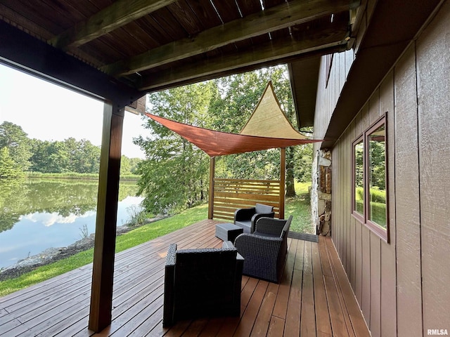 304 May Apple Ln, Carbondale, IL 62903 - wooden terrace with a water view