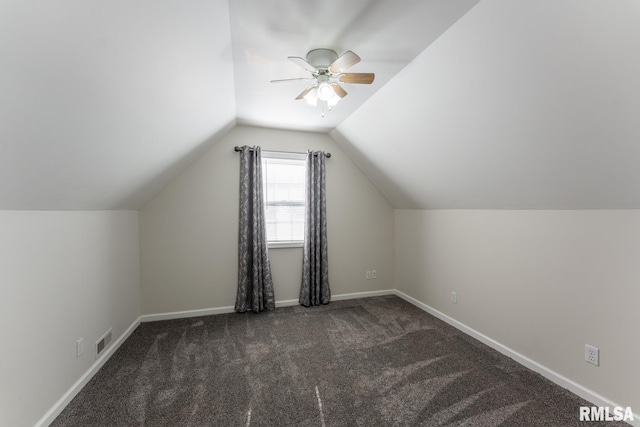 1600 S Eugene Ln, Marion, IL 62959 - additional living space with carpet, a ceiling fan, and lofted ceiling