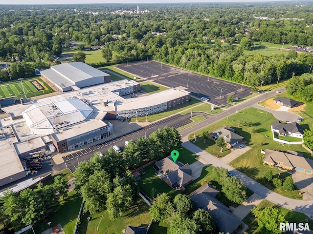 1600 S Eugene Ln, Marion, IL 62959 - aerial view of property and surrounding area featuring a forest