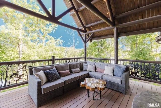 3525 Parrish Ridge Ln, Goreville, IL 62939 - wooden terrace featuring an outdoor living space