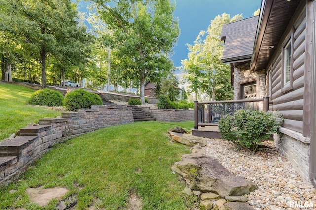 3525 Parrish Ridge Ln, Goreville, IL 62939 - view of grassy yard featuring a wooden deck