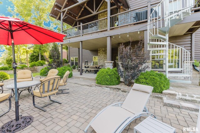 3525 Parrish Ridge Ln, Goreville, IL 62939 - view of patio featuring stairs