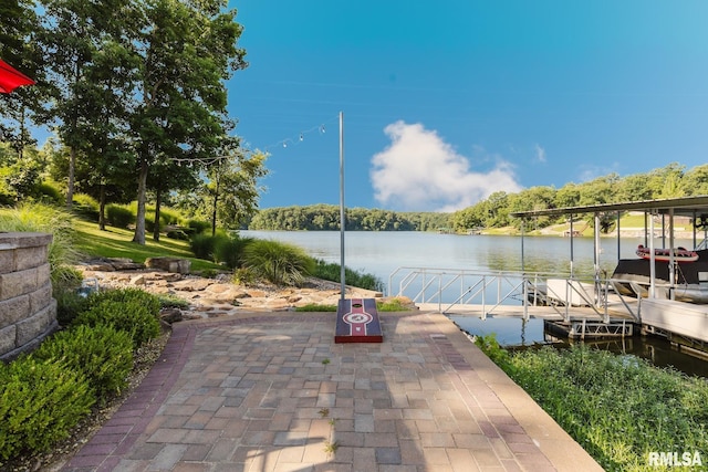3525 Parrish Ridge Ln, Goreville, IL 62939 - view of patio / terrace featuring a water view and a floating dock