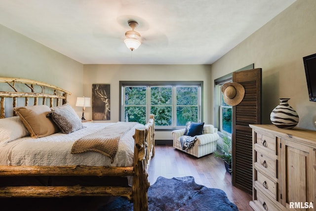 3525 Parrish Ridge Ln, Goreville, IL 62939 - bedroom featuring dark wood finished floors and ceiling fan