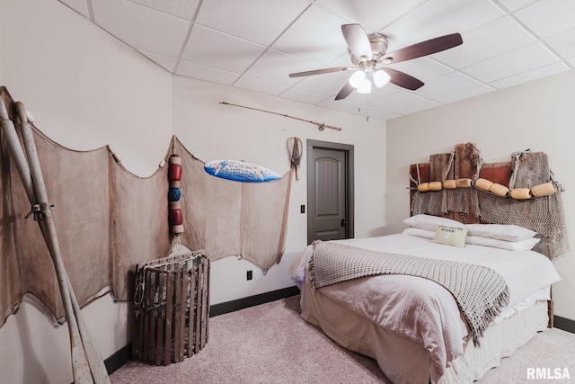 3525 Parrish Ridge Ln, Goreville, IL 62939 - carpeted bedroom with a paneled ceiling and ceiling fan