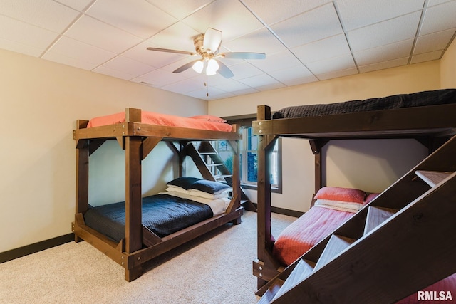 3525 Parrish Ridge Ln, Goreville, IL 62939 - carpeted bedroom with a paneled ceiling and a ceiling fan