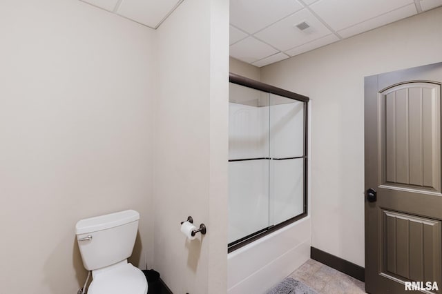 3525 Parrish Ridge Ln, Goreville, IL 62939 - bathroom with a drop ceiling and combined bath / shower with glass door