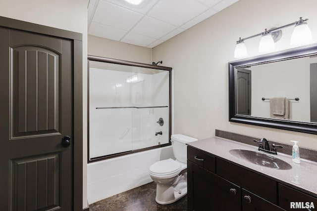 3525 Parrish Ridge Ln, Goreville, IL 62939 - full bath with vanity, enclosed tub / shower combo, and a drop ceiling