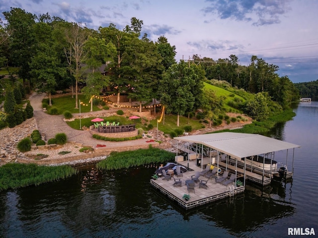 3525 Parrish Ridge Ln, Goreville, IL 62939 - dock area featuring a water view and boat lift