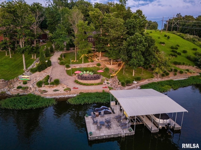 3525 Parrish Ridge Ln, Goreville, IL 62939 - view from above of property with a large body of water and a tree filled landscape