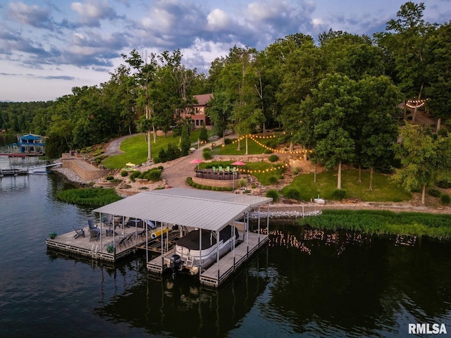 3525 Parrish Ridge Ln, Goreville, IL 62939 - dock with boat lift and a water view