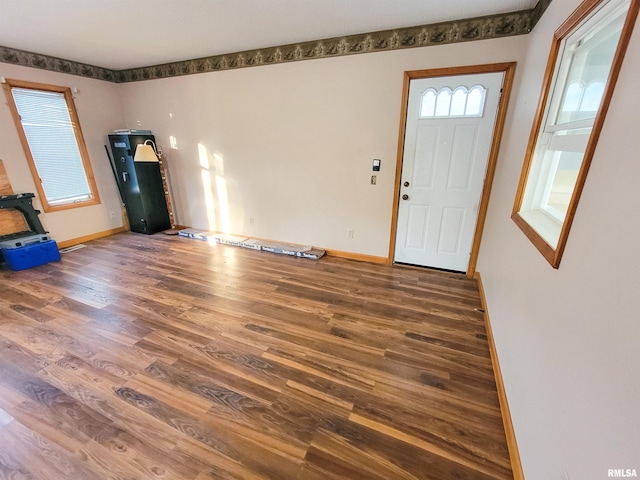 119 S 6th St SE, Clay City, IL 62824 - entrance foyer featuring wood finished floors and baseboards