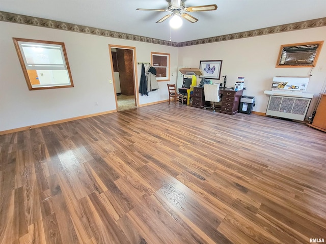 119 S 6th St SE, Clay City, IL 62824 - office featuring wood finished floors and ceiling fan