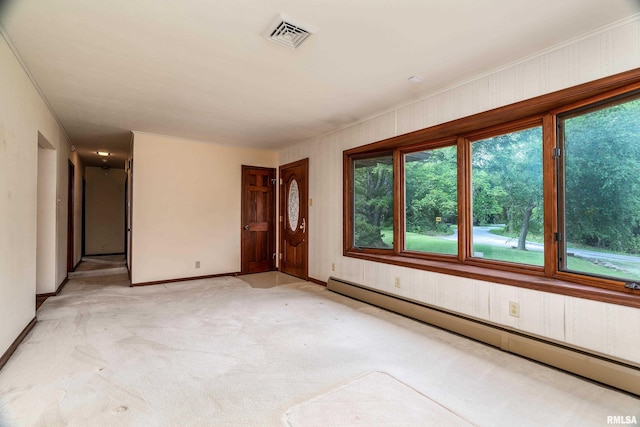 2723 Country Club Rd, Carbondale, IL 62901 - unfurnished room with baseboard heating and light colored carpet