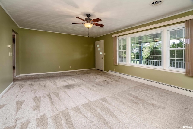 4341 Market Rd, Marion, IL 62959 - spare room with baseboard heating, ceiling fan, and carpet floors