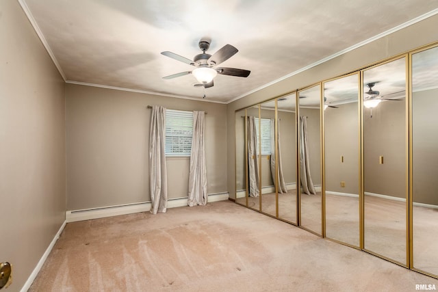 4341 Market Rd, Marion, IL 62959 - unfurnished bedroom featuring carpet flooring, crown molding, and a ceiling fan