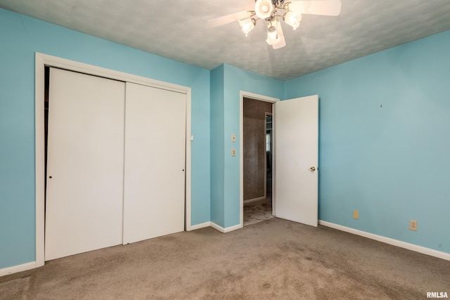 4341 Market Rd, Marion, IL 62959 - unfurnished bedroom featuring carpet, a closet, and ceiling fan